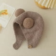 thumbnail image 5 of Sunjoy Tech Fall Winter Children Hat Knitted Cartoon Ear Decor Warm Ear Infant Baby Cap Beanie Thick Soft Elastic Button Closure Unisex Anti slip Lightweight Hat, 5 of 6