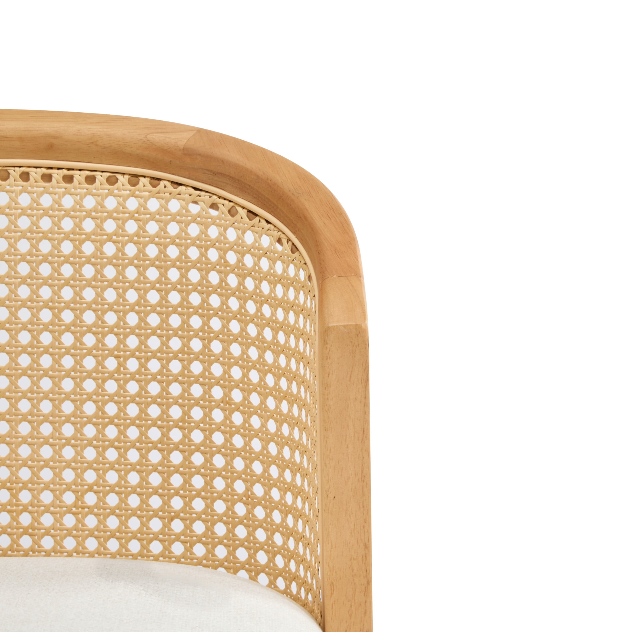Christopher Knight Home Counter Height Bar Stools, Wood Frame and Rattan Backrest, Natural+Beige, Set of 4