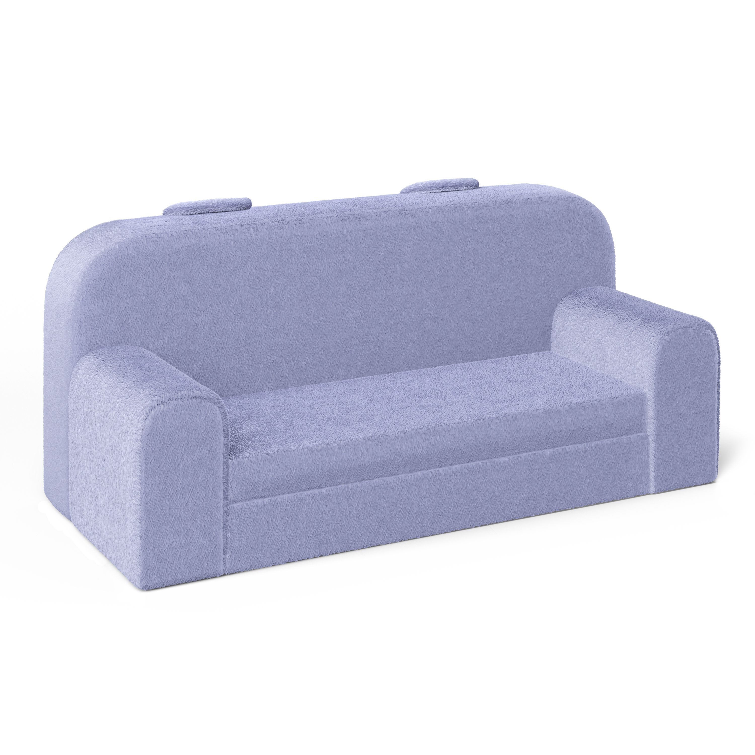 Mainstays Kids Oversized Faux Fur Couch, Light Purple photo 2
