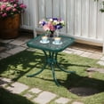 thumbnail image 5 of Zimtown 18" Square Tempered Glass Outdoor Patio Side Table, Metal Frame End Table, Green, 5 of 8