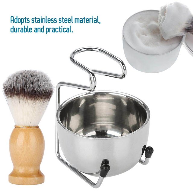 Ensemble de Rasage pour Barbe d'Homme, Bol en Acier Inoxydable Professionnel, Brosse à Moustache