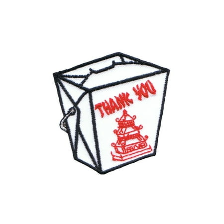 Chinese Food Take-Out Patch Fried Rice Box Oriental Restaurant Iron-On