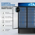 thumbnail image 3 of 56 Cu Ft Commercial Beverage Cooler - 3 Glass Door Display Fridge, High-Capacity for Restaurant, Bar, Shop, 3 of 8