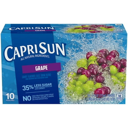 Capri Sun Grape Ready-to-Drink Soft Drink, 10 - 6 fl oz Pouches