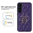 thumbnail image 2 of SaniMore for Samsung Galaxy S23 6.1" 2023 Case, PU Leather Case with Luxury Fashion Lattice for Girls Women 360°Rotating Metal Ring/Kickstand Shockproof Durable Case For Samsung Galaxy S23, Purple, 2 of 8