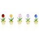 thumbnail image 1 of Adorno de mesa con forma de flor de cristal, ramo de tulipanes de cristal, centros de mesa con flores para decoración del hogar, 1 of 6