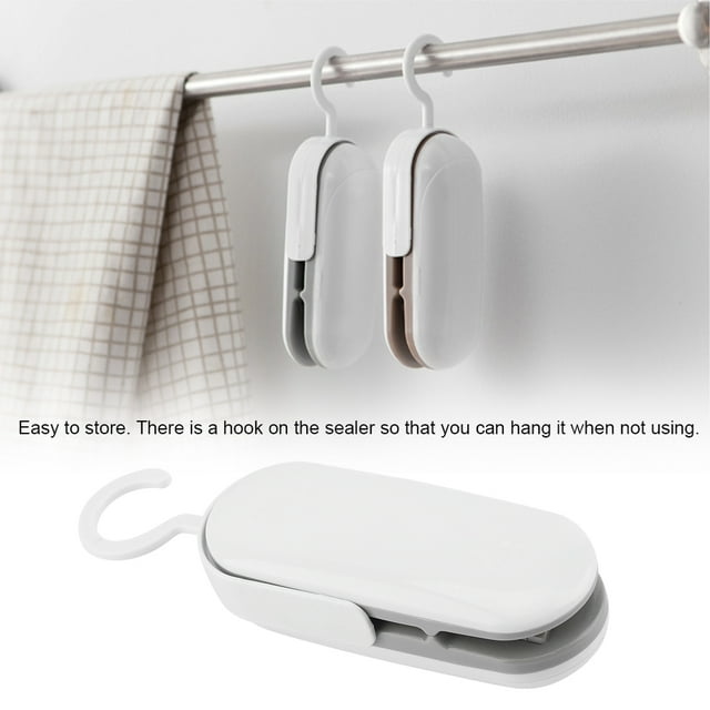 Mini Handheld Heat Sealer, Safe and Durable, Hangable, Food Saver, Works with Any Plastic Bag Packaging