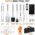 thumbnail image 6 of 28PCS Stainless Steel BBQ Grill Accessories Set, Grilling Gifts for Men Birthday Father's Day, Portable Multifunction Grilling Utensils Tools Kit with Storage Bag for Outdoor Grill Camping BBQ Party, 6 of 7