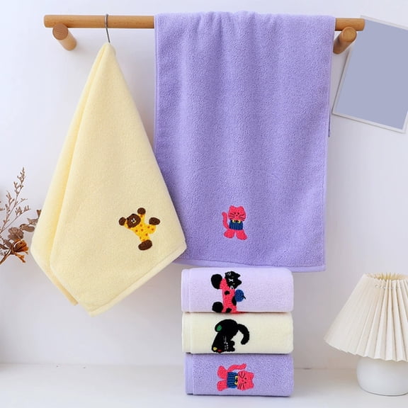Up to 65% off PALIFEUR Solid Color Cotton Bath Towels for Bathroom Beach Towels Thick Soft Absorbent Towels 13x30 inch Wash Cloths Embroidered Decorative Bathroom Towels