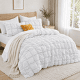thumbnail image 2 of Unikome King Comforter Set, Soft Down Alternative Comforter with Puff Texture, All Season Cozy Bed Comforter with 2 Pillow Shams, Machine Washable, White, 2 of 2