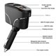 thumbnail image 3 of Cargador De Coche Usb 2 En 1 2 Salidas Qc3.0 Y Usb C De 20 W Y 2 Tomas De Cigarrillos Toma De Cargador Con Fusible F15A/250 V Se Adapta A Todos Los Vehículos De 12 V/24 V Negro Advancent VI004831-00, 3 of 7