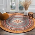 thumbnail image 2 of Safavieh  Classic Vintage Boho Gwen Oriental Cotton Rug Slate/Mustard 4' x 6' 4' x 6' Indoor Living Room, Bedroom Yellow Rectangle, 2 of 8