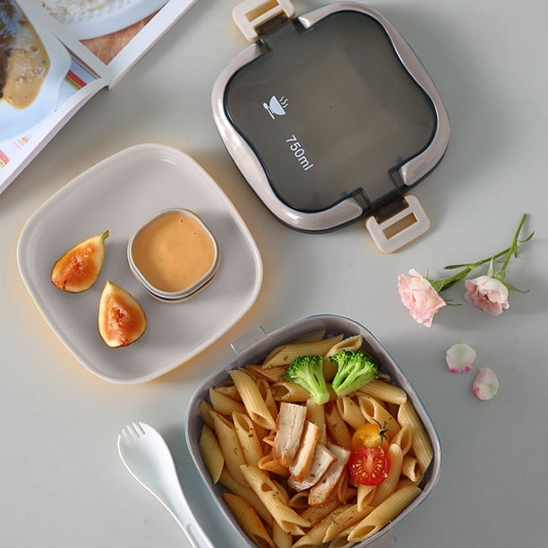 Aparatos de cocina, accesorios de cocina, lonchera Bento de 750 ml para niños, loncheras para adultos, a prueba de fugas, aptas para microondas, material plástico.