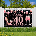 thumbnail image 5 of Elegant Design Cheers to 40th Birthday Anniversary Glitter Banner for Milestone Celebration Adult Party Decoration, 5 of 8