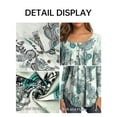 thumbnail image 5 of Fancyglim Women Plus Long Sleeve Tunic Tops Floral Blouses Henley T Shirts White 3XL, 5 of 7