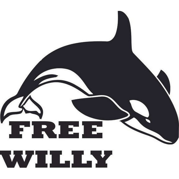 Orcinus Orca Free Willy Whale Customized Wall Decal - Custom Vinyl Wall Art - Personalized Name - Baby Girls Boys Kids Bedroom Wall Decal Room Decor Wall Stickers Decoration Size (20x20 inch)