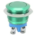 thumbnail image 1 of Interruptor de botón metálico de acero inoxidable de 16 mm, cabeza redonda plana, impermeable, con reinicio automático, 220 V (verde), 1 of 14