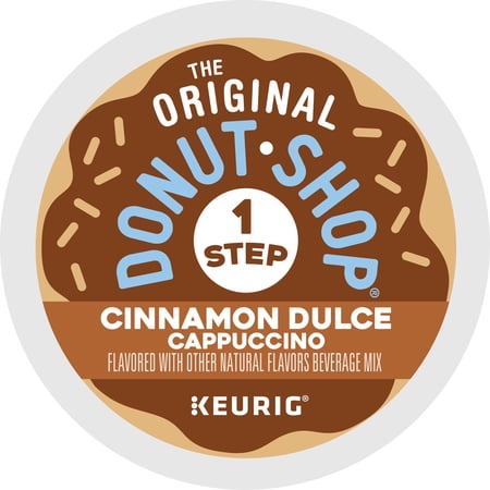 THE ORIGINAL DONUT SHOP, ONE STEP CINNAMON DULCE CAPPUCCINO FLAVORED K-CUP COFFEE PODS, 10 COUNT
