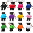 thumbnail image 4 of 12 Color WASIT80CM/WIDTH32CM/LENGTH180CM 3 Layer Tassel Belly Dance Hip Scarf Wast Belt Waist Scarf Skirt,One Size,Rose, 4 of 4