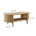 thumbnail image 2 of Modway Cadence Modern Oval Wood Coffee Table, Oak, 2 of 9