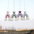 thumbnail image 3 of 4 piezas Macrame Rainbow Car Charm con cuentas de madera para la decoración de la pared del hogar (Color 4), 3 of 5