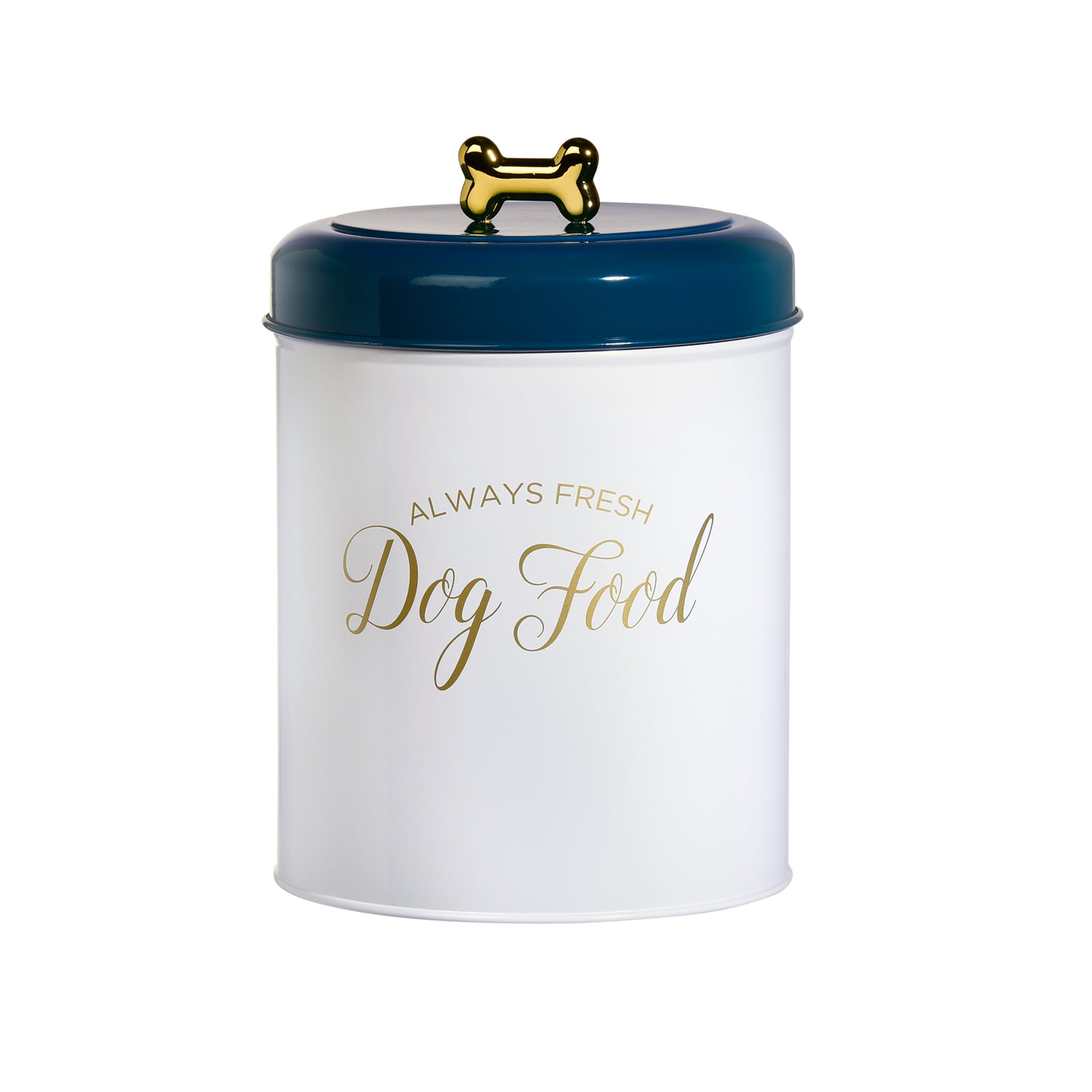 Decorative Hand Made Hammered Finish Metal Treats Storage Container Amici Pet Rosie XL Canister 104 Ounce Capacity 