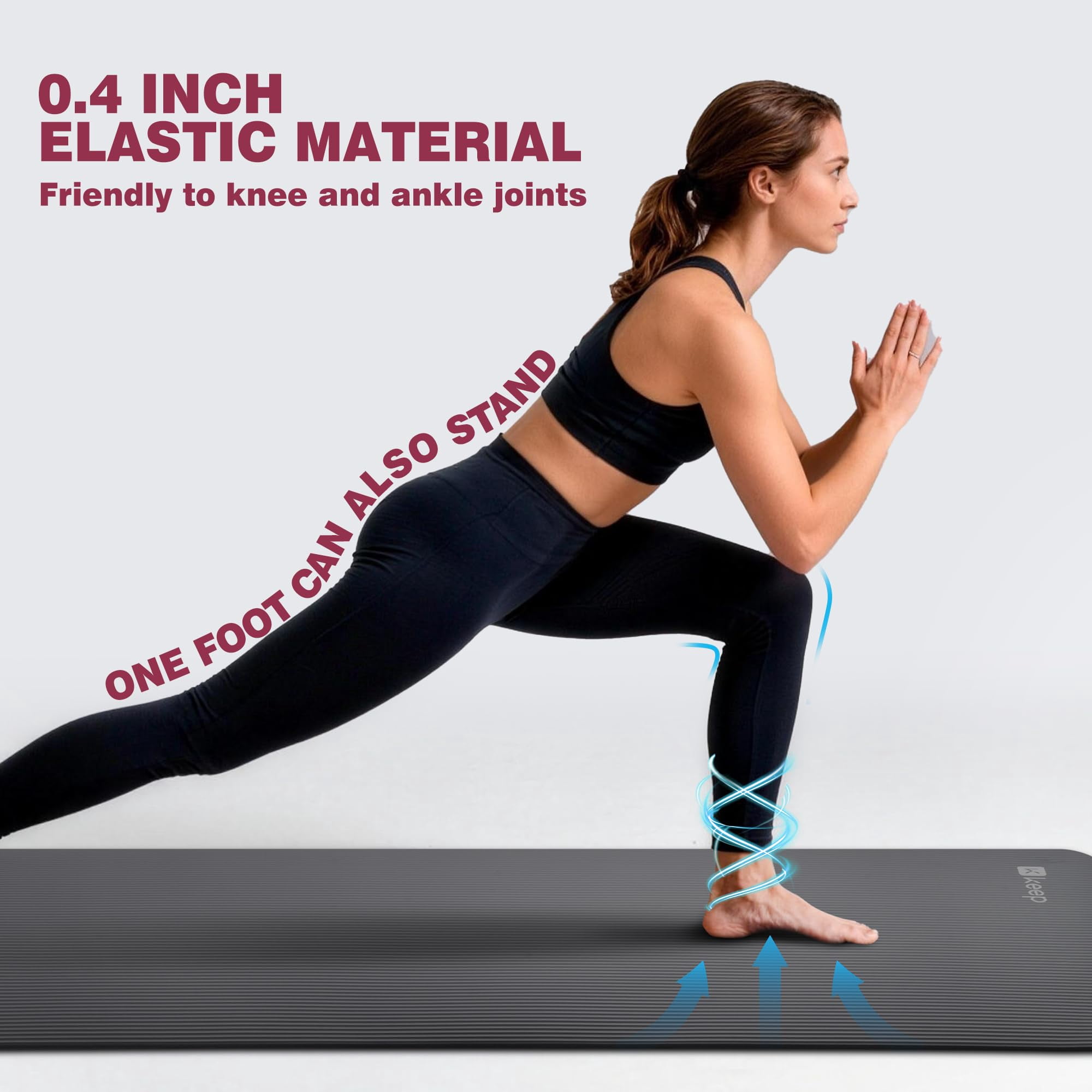 Yoga Mat Grey 72”x24”x10mm Exercise Pilates Stretching Meditation