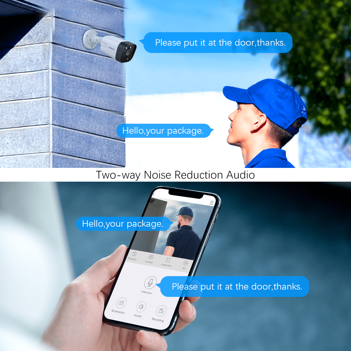 {4K/8.0 Megapixel & 130° Ultra Wide-Angle} 2-Way Audio PoE Outdoor Home Security Camera System, 4 Wired Outdoor Surveillance IP Cameras System