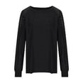 thumbnail image 4 of Htigea Womens Fall Shirts Lace Hollow Out Long Sleeve Crew Neck Tops Loose Tunic Tees Stylish Going Out Blouses Black XL, 4 of 9