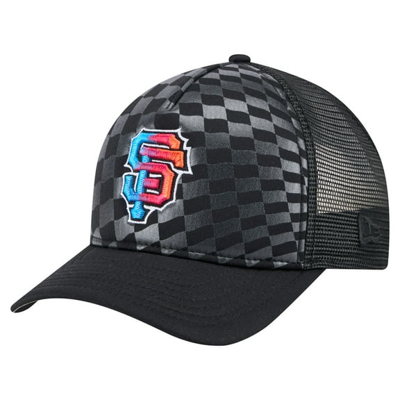 Men's New Era Black San Francisco Giants Gradient 9FORTY A-Frame M-Crown Trucker Adjustable Hat