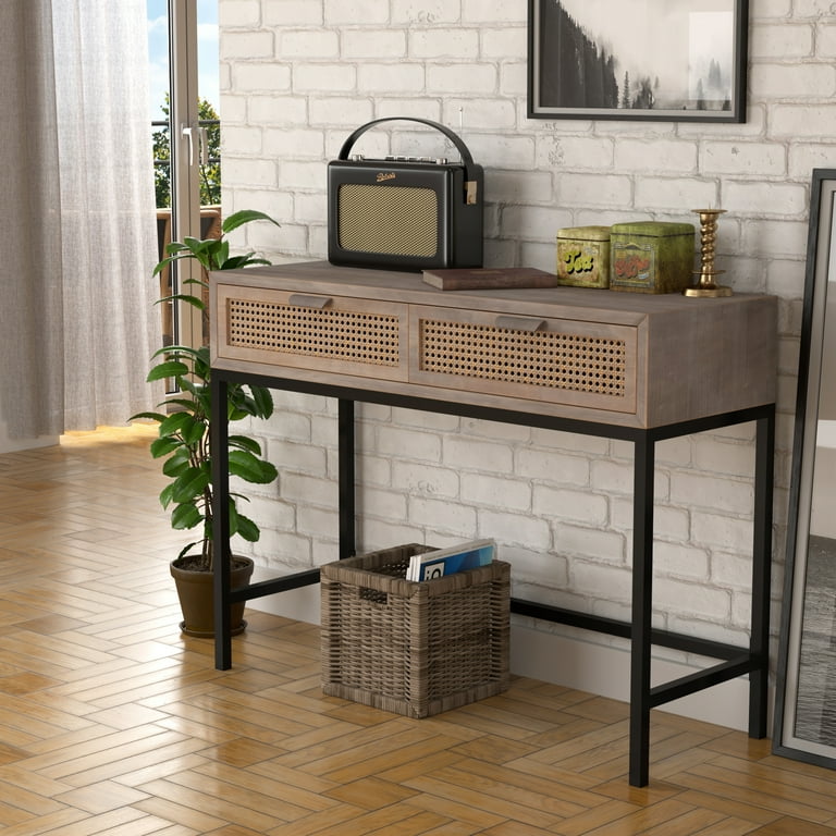 Cozayh rustic console table with 2 drawers entryway hallway farmhouse country style deals