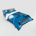 thumbnail image 2 of Ambesonne Christmas Bedding Set 4 Pcs, Santa Winter Forest, Queen, Navy Blue, 2 of 2