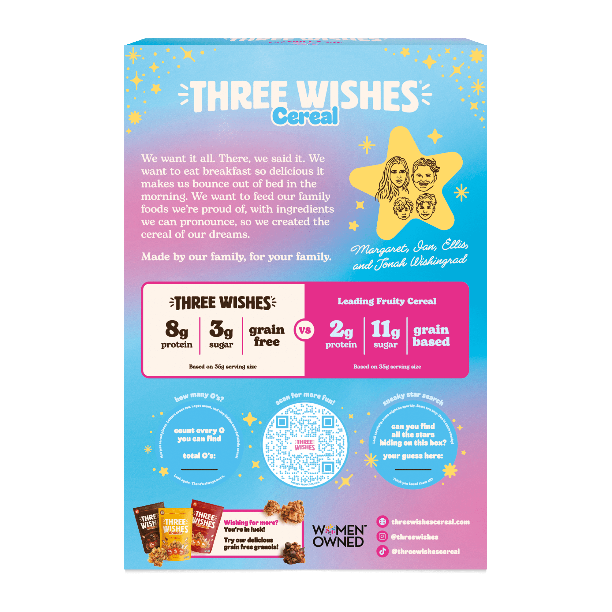 Three Wishes Grain Free Cereal, Cotton Candy, Gluten-Free