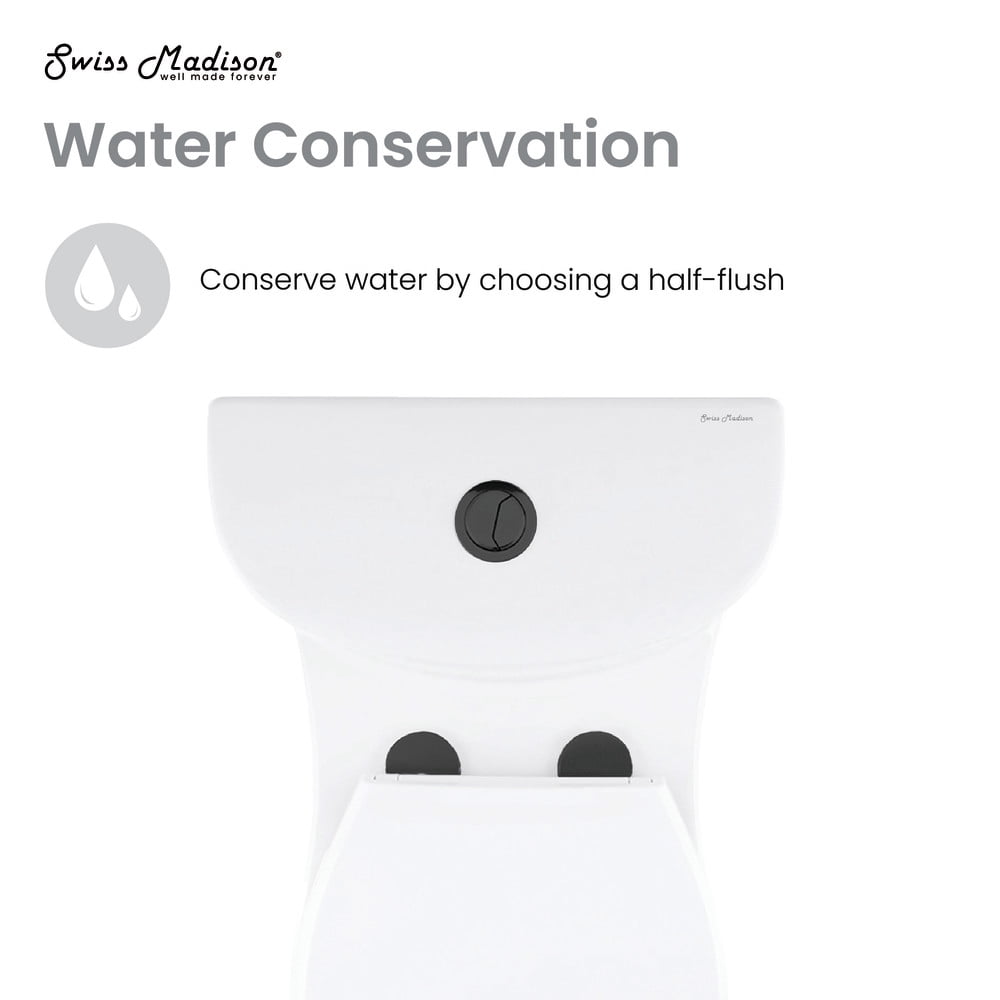 Sublime One Piece Elongated Toilet Dual Flush, Black Hardware 1.1/1.6 gpf
