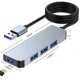 thumbnail image 4 of 2013U3 4-en-1 USB Hub Splitter Multipuerto USB 3.0 Adaptador a USB3.0 * 4 Extensión USB portátil con Eccomum Gris, 4 of 7