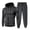 T1528 Dark Gray, variant on Curuila Sweatsuits 2 Piece For Men With Pocket Zipper Long Sleeve Graphic Print Hooded Sweatshirt With Sweatpants Winter Warm Soft Casual Tracksuit Size 2Xl