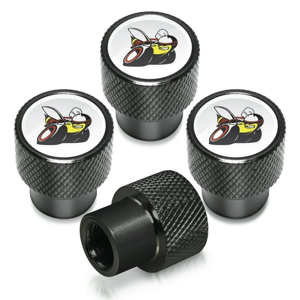 Dodge ScatPack Full Color in White on Black Aluminum Tire Valve Stem