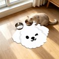 thumbnail image 6 of Dog Head Shaped Pet Feeding Mat 23.6inX15.7in Waterproof Non-Slip Cat Bowl Mat for Small Pets, White, 6 of 6