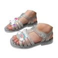 thumbnail image 3 of Gubotare Girls' Flats Jelly Sandals for Girls Princess Style Girls' Sandals - New Summer Flat Non-Slip Princess Shoes (Clear,Size 1), 3 of 8
