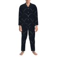 thumbnail image 4 of Kll Black Fish Scales Sleepwear Mens Flannel Pajamas,Long Cotton Pj Set, 4 of 9