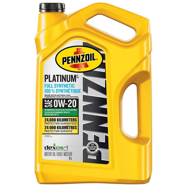 Pennzoil Platinum Synthetic 0W20 Motor Oil 5L