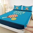 thumbnail image 4 of Castle Fairy Sport Pickleball Bed Sheets 4-Piece, Checkered Paddle Pattern Full Size Sheets, Blue Red,1 Fitted Sheet, 1 Flat Sheet and 2 Pillowcases, 4 of 6
