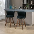 thumbnail image 4 of Counter Height Bar Stools Set of 2, Upholstered Tufted Bar Stools with Back and Footrest, Farmhouse Kitchen Island Stools Dining Room Chairs, 27.95''H (Black), 4 of 7