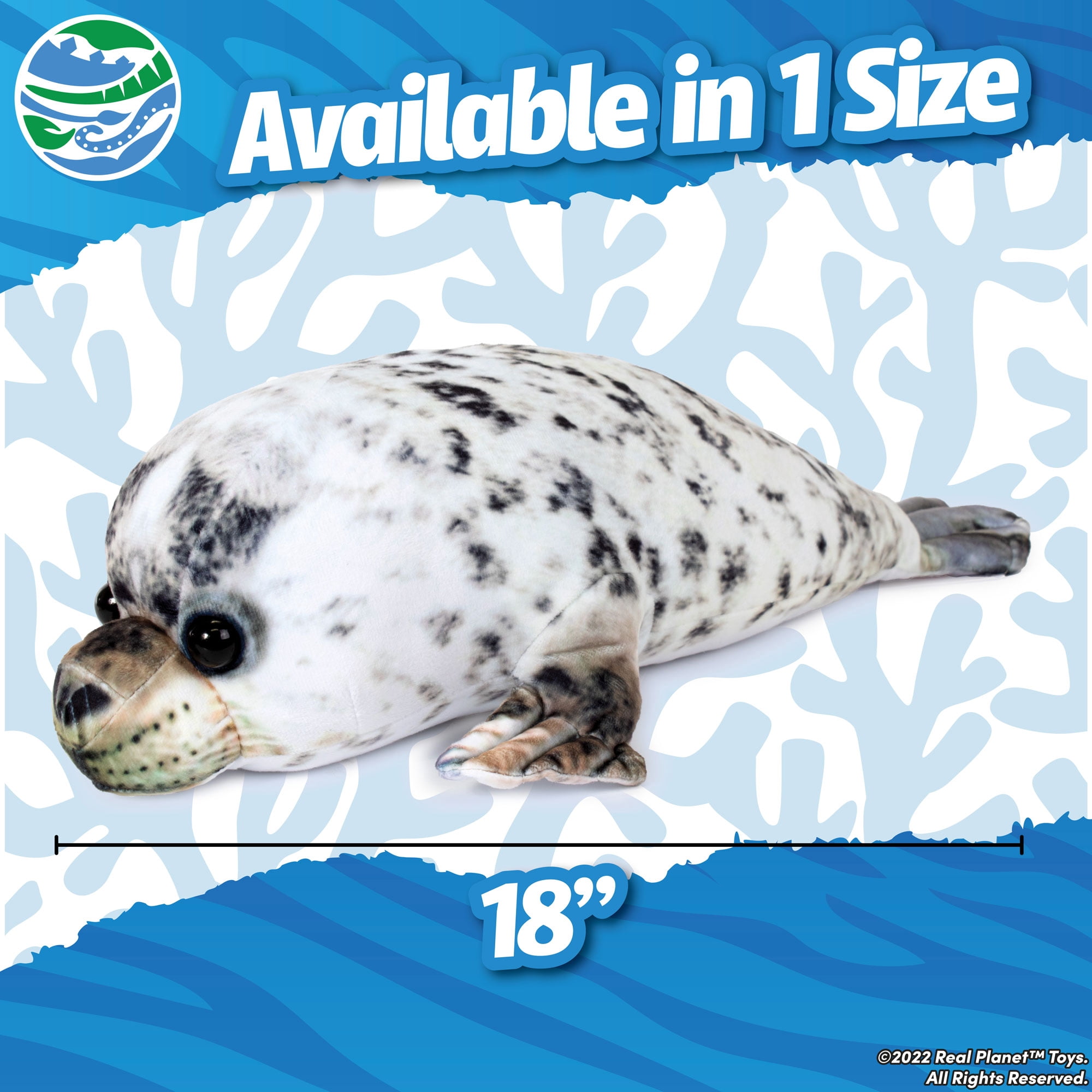 Real Planet 18" Long Arctic Harbor Seal Stuffed Animal, Realistic Cute Baby Plush Seal Birthday Toy