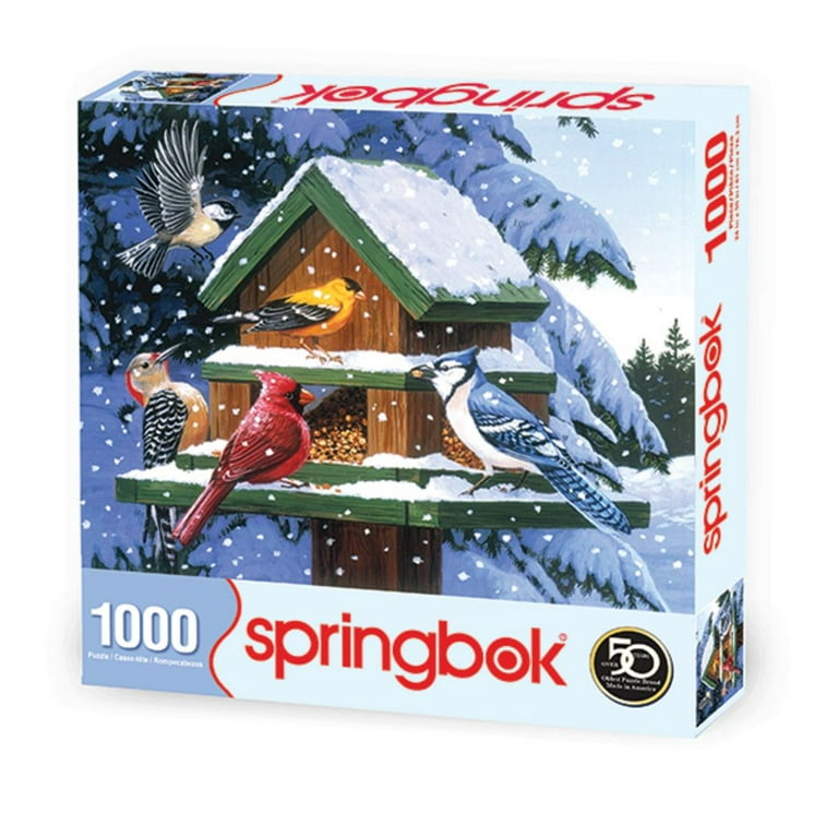 Springbok Winter Feeder 1000-Piece Jigsaw Puzzle – Snowy Bird