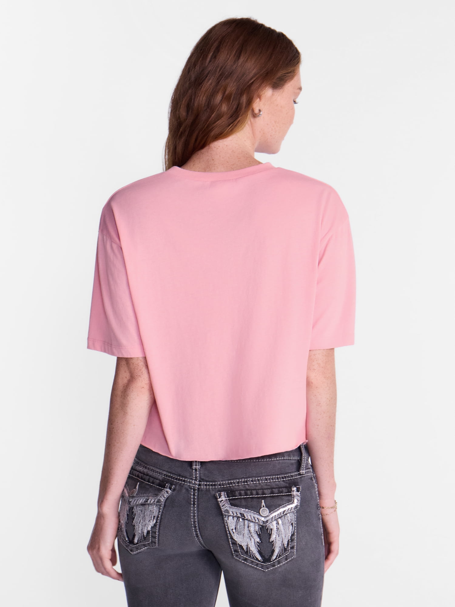 No Boundaries Boxy Cropped Graphic Tee, Women's XXS-XXL