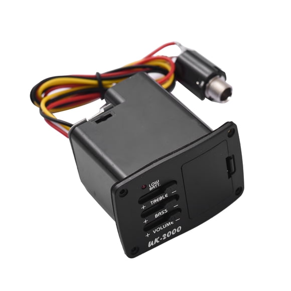 Acoustic Acoustic Guitar Bass Treble Tone and Volume Control EQ Equalizer Preamp Piezo Pickup Tuner Amplifier with Active .35MM Plug