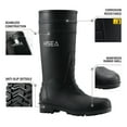 thumbnail image 4 of HISEA Men's Rain Boots with Steel Shank, Waterproof Rubber Protective Footwear, Seamless PVC Rainboots Non-Steel Toe Outdoor Work Boots, Durable Garden Fishing Tall Kneed Boot, Size 10 Black, 4 of 6