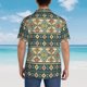 thumbnail image 4 of Fotbe Traditional Tribal Aztec1 Camisa Hawaiana para Hombre Unisex – Camisa Casual de Verano con Botones de Manga Corta de Algodón y Lino,Medium, 4 of 7