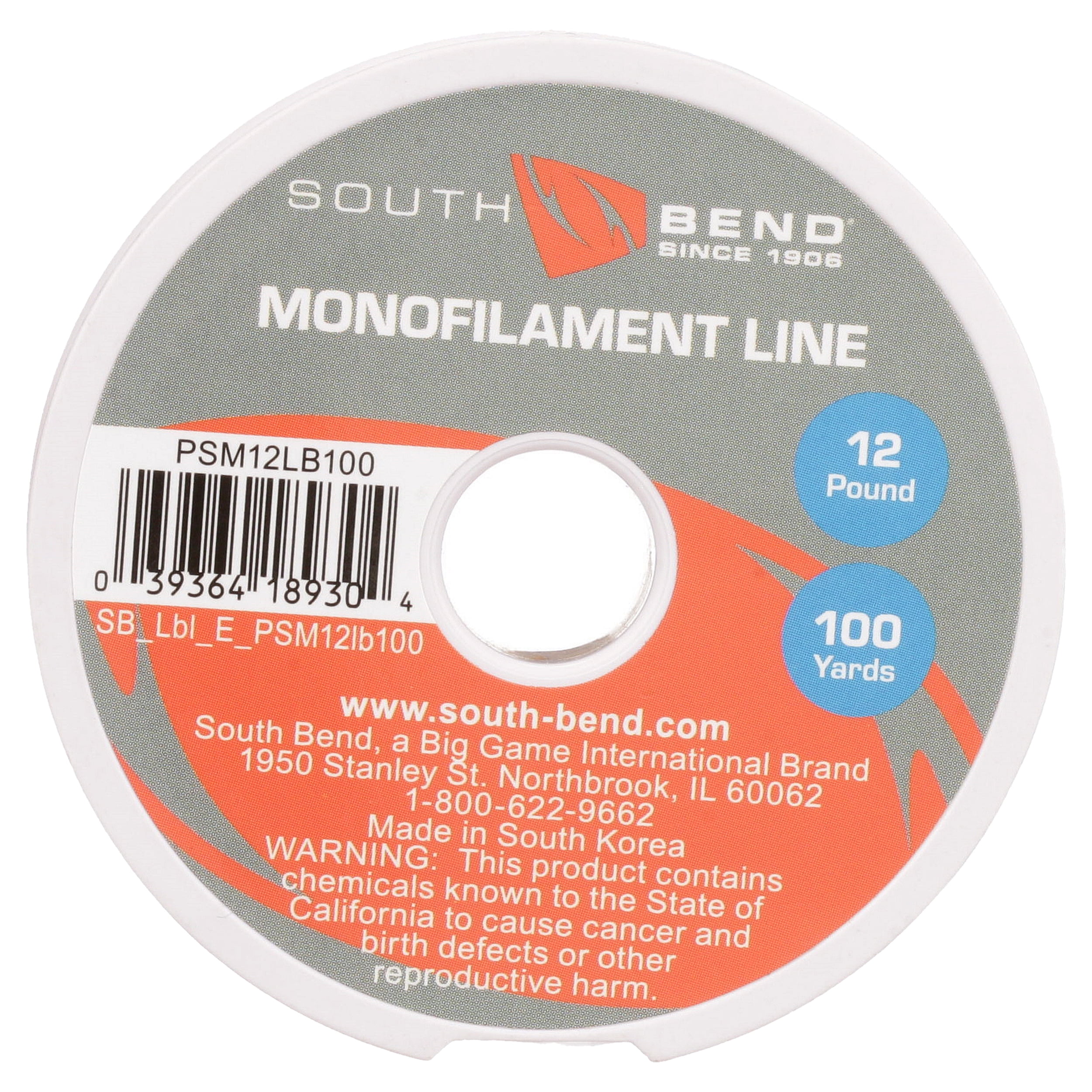 (6 pack) South Bend Monofilament Line - 12 lb. - 100 yd.